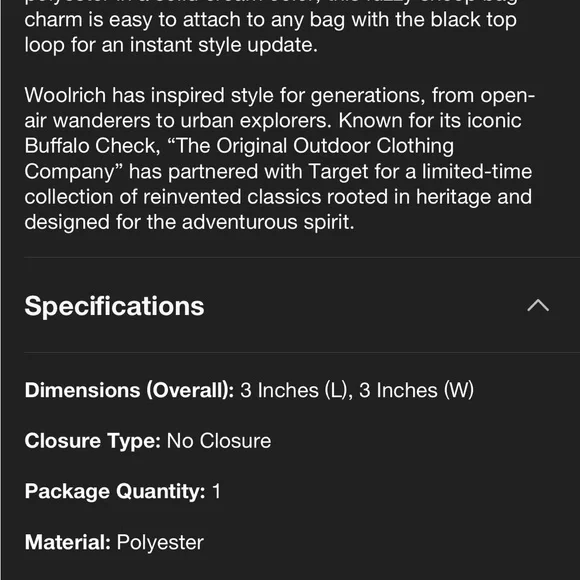 Woolrich X Target Sheep Bag Charm NWT - Picture 4 of 8